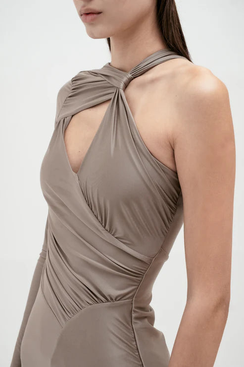 Asymmetric Draped Mini Dress - LIMITED DUNE EDITION