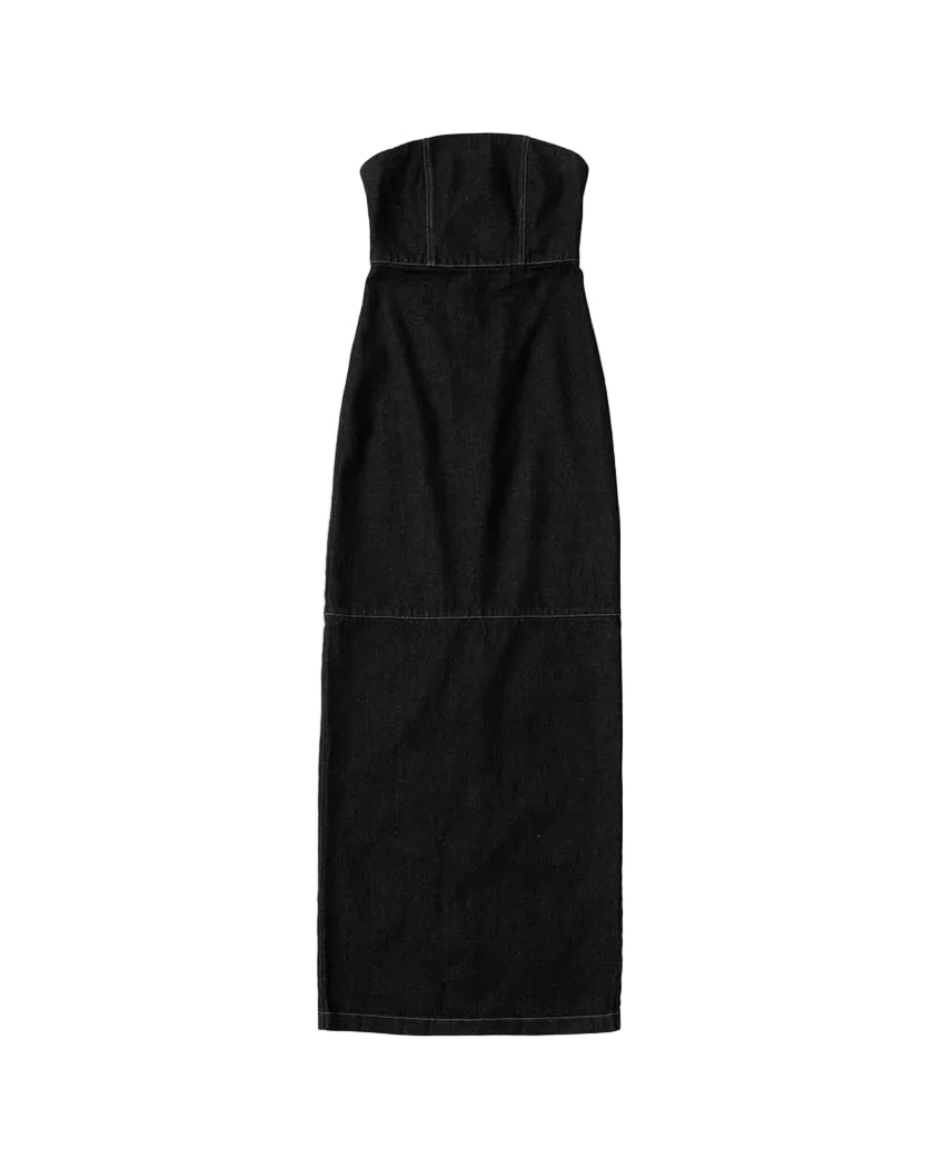 HANA tube dress washed black