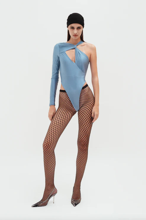 Asymmetric draped bodysuit - LIMITED SKY EDITION
