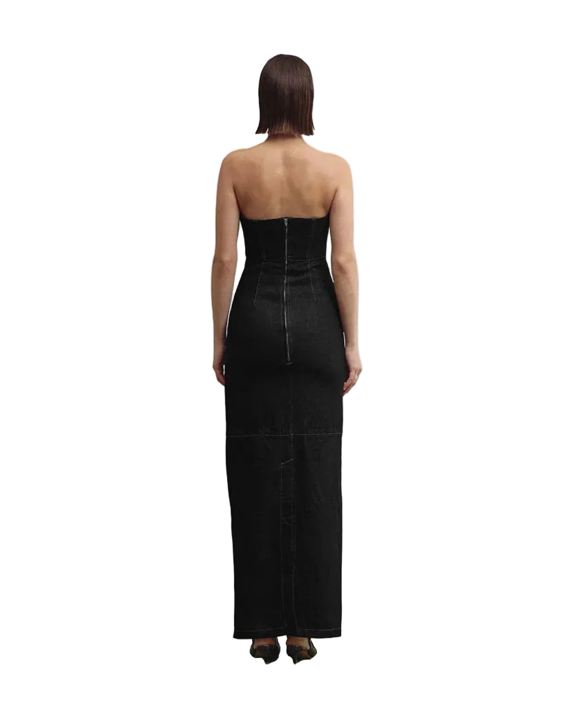 HANA tube dress washed black