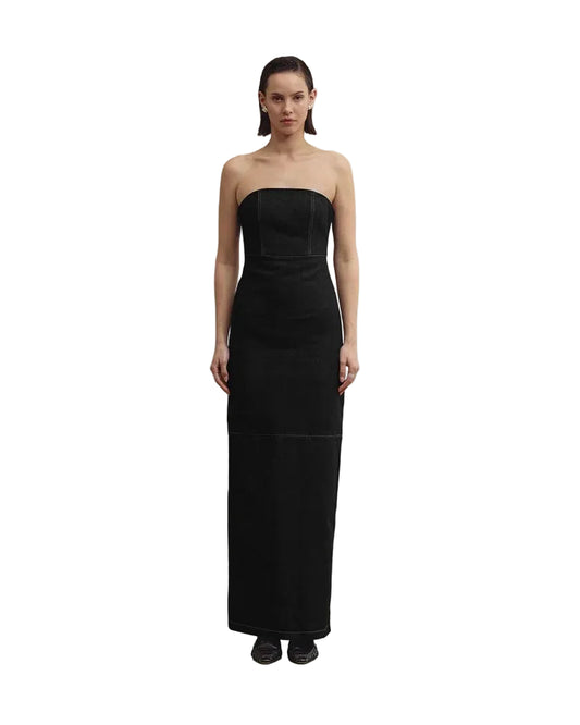 HANA tube dress washed black